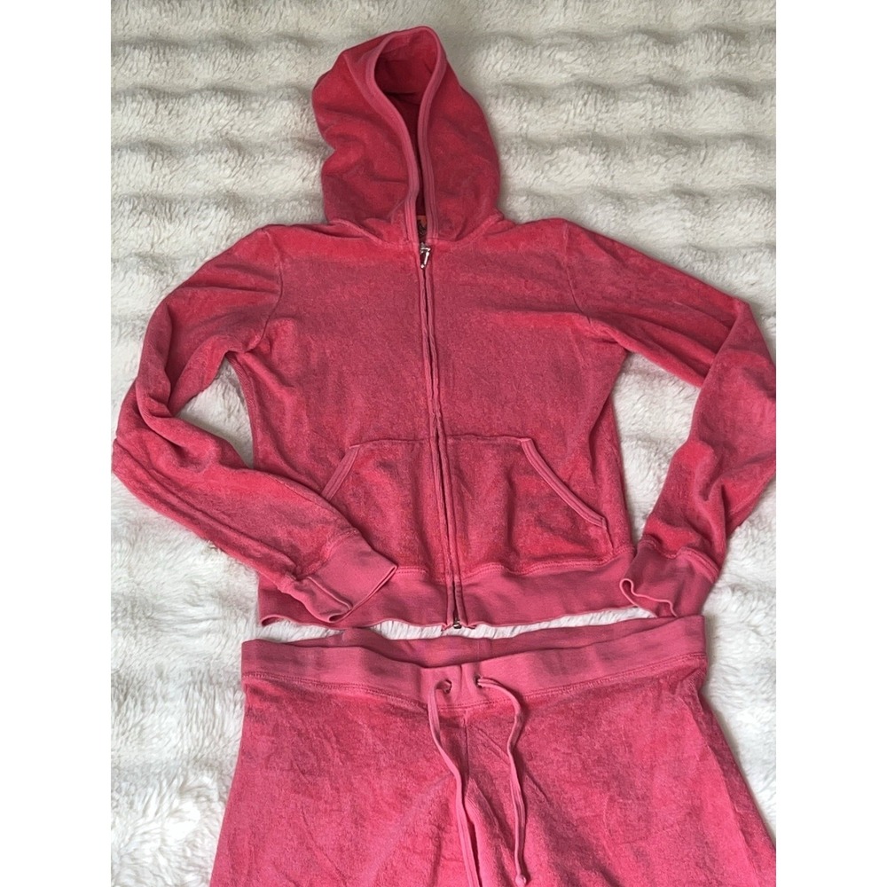 Y2K Juicy Couture Terry Cloth Tracksuit in Pink  Size  XS/P 2470